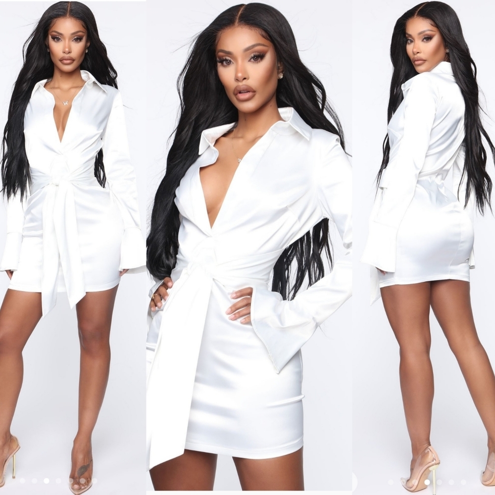 Step up satin mini dress